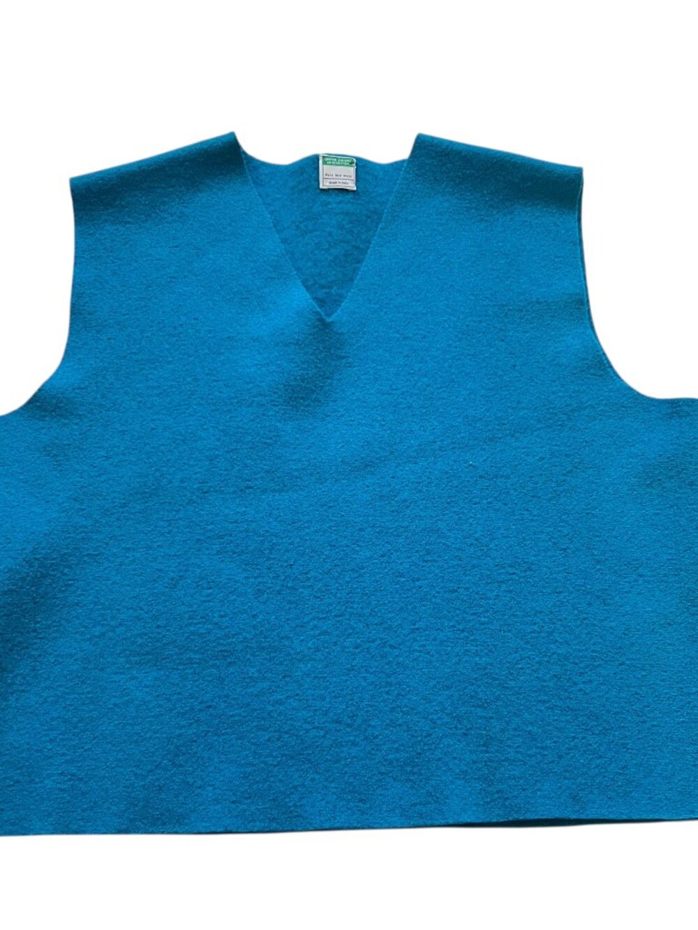 United Colors Of Benetton wool vest blue v neck pullover large sleeveless top
